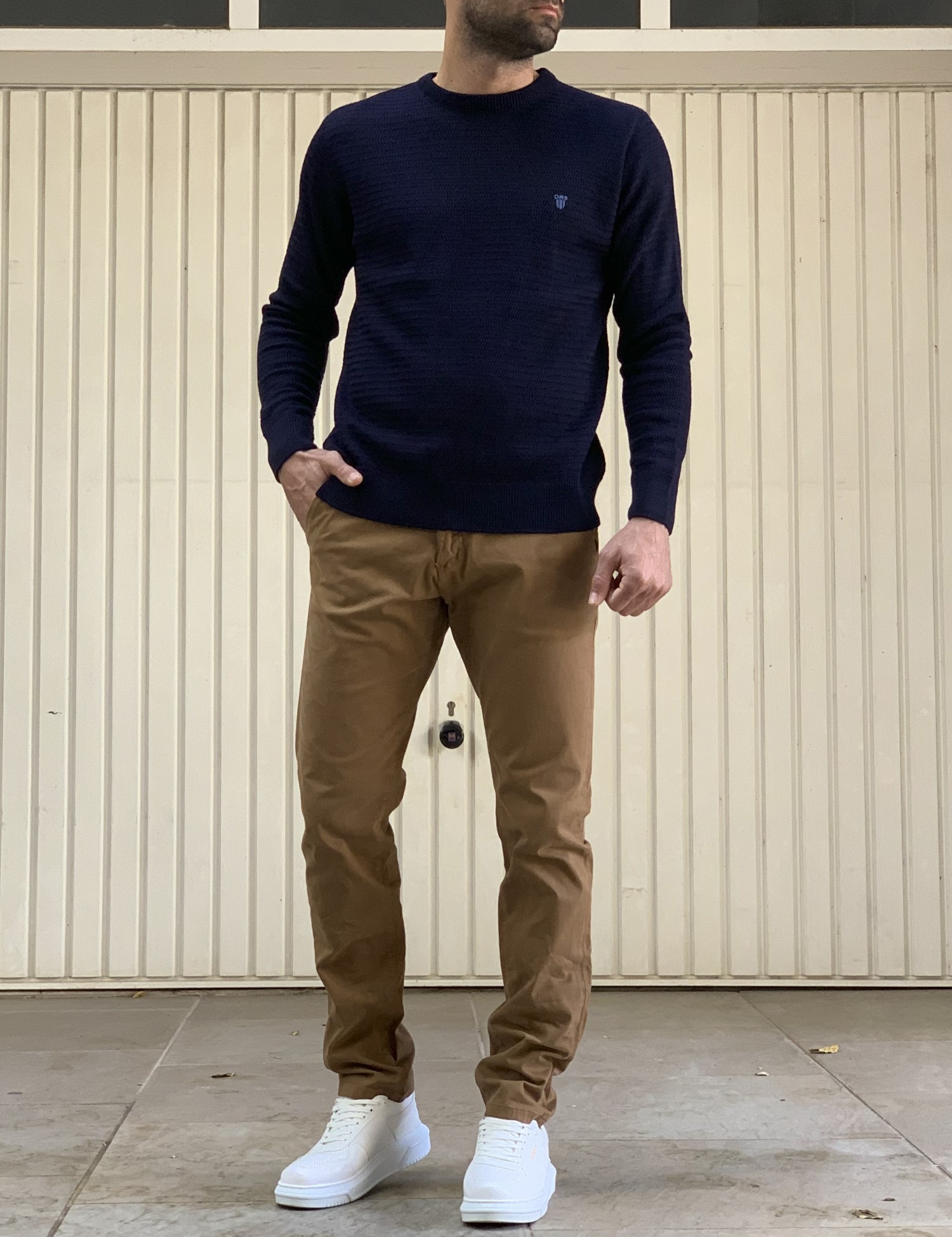 Darious ανδρικό μπλε πλεκτό πουλόβερ 23142B φωτογραφία